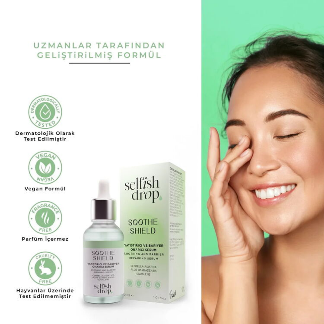 Selfish Drop Hassas Ciltler Için Soothe Shield Yatıştırıcı Bariyer Onarıcı Retinol Sonrası Serum 30 ml