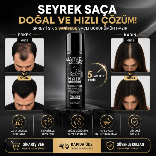 Anında Saç Dolgunlaştırıcı Sprey Erkek & Kadın