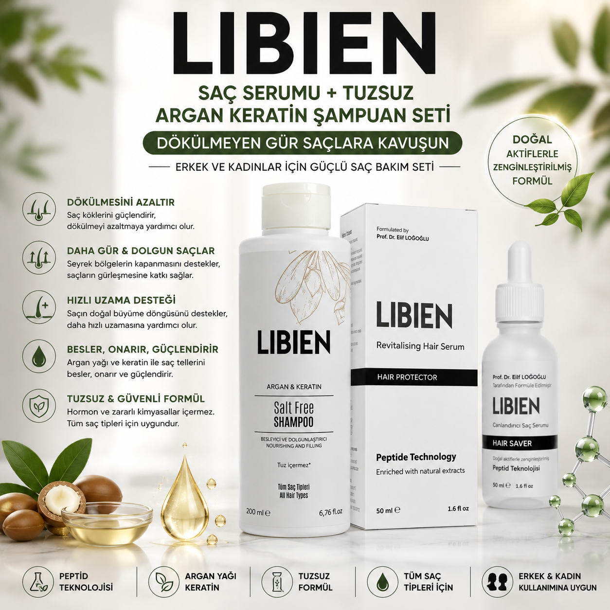 Libien Serum ve Şampuan Seti - Saçınız Cana Gelsin