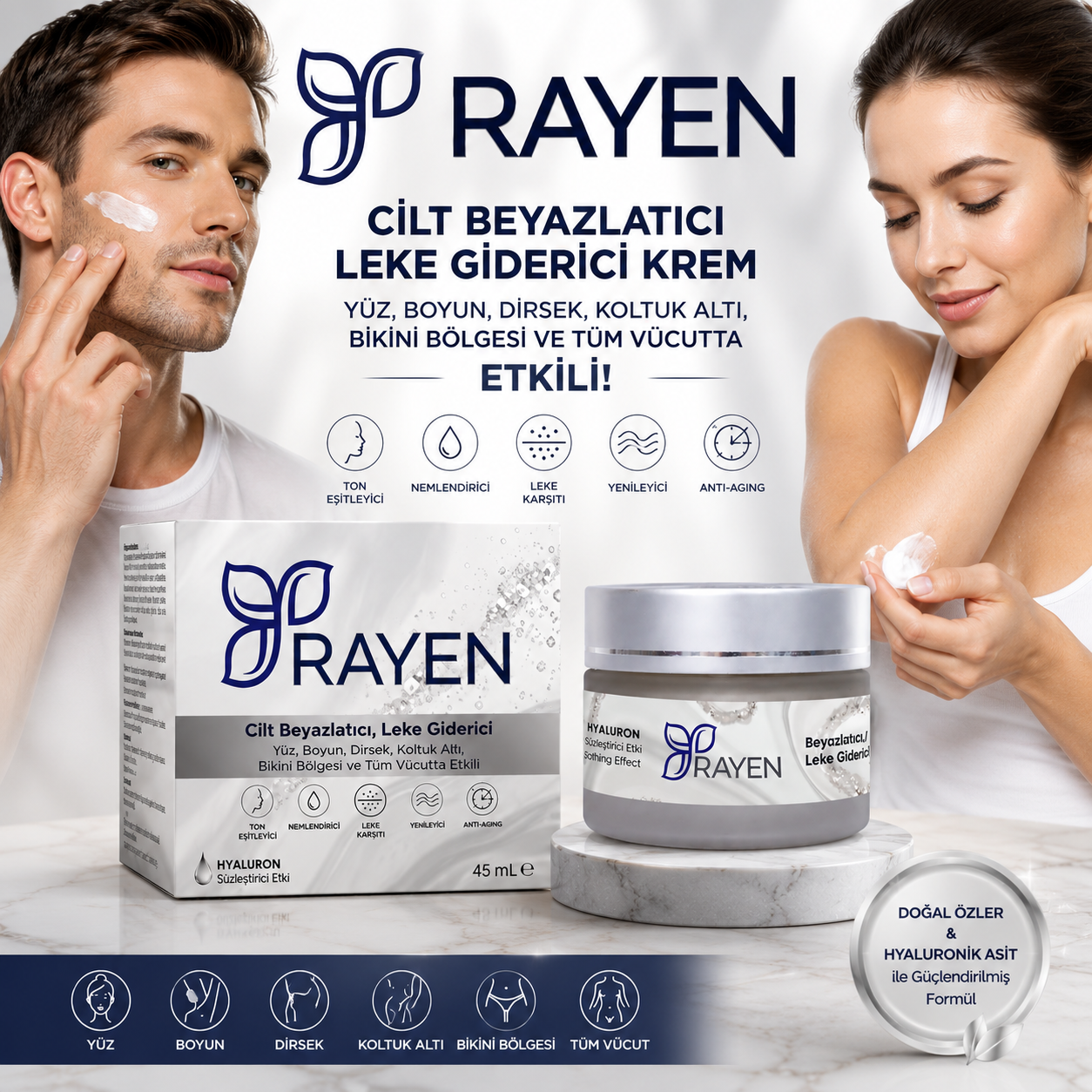 Rayen Cilt Beyazlatıcı ve Leke Karşıtı Krem