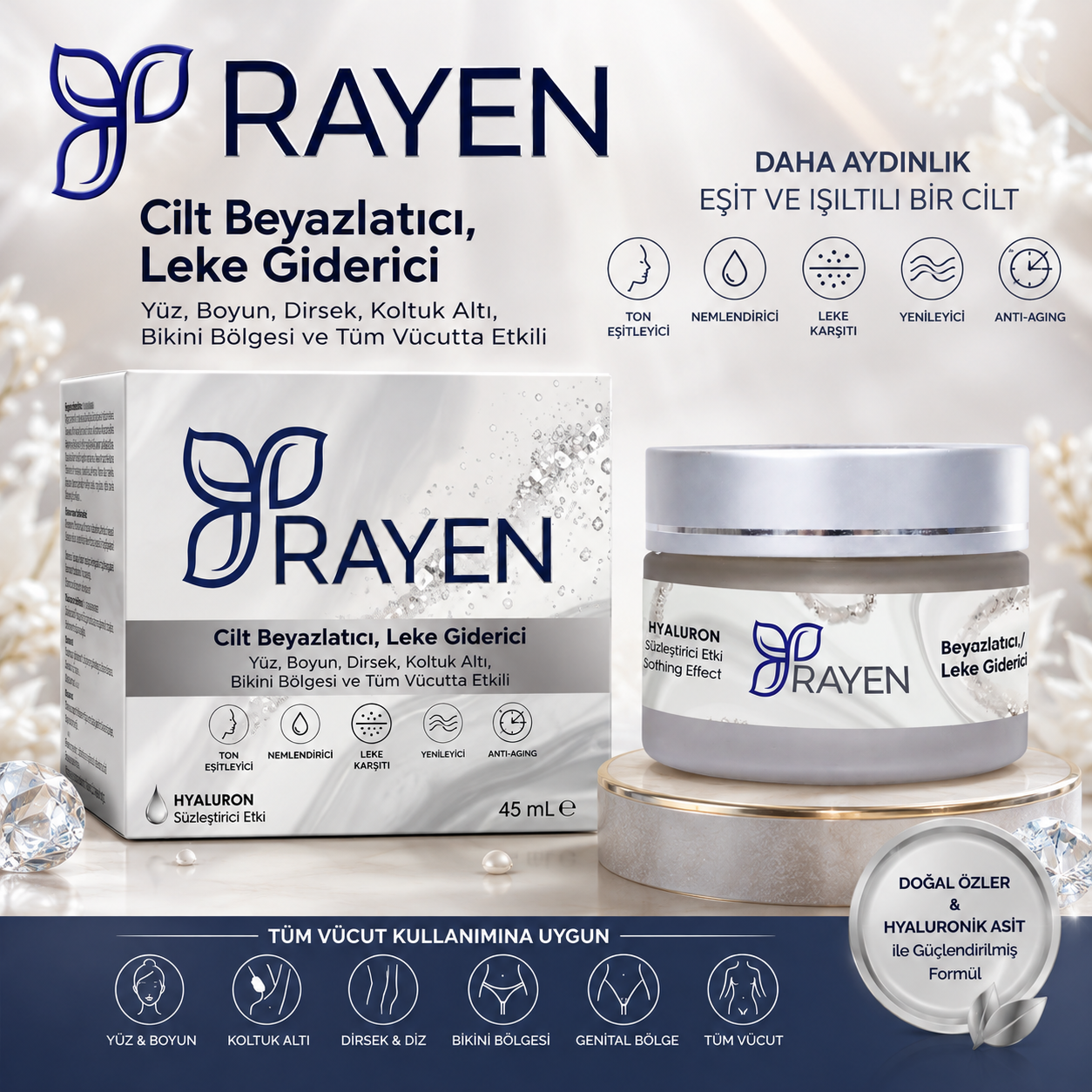 Rayen Cilt Beyazlatıcı ve Leke Karşıtı Krem