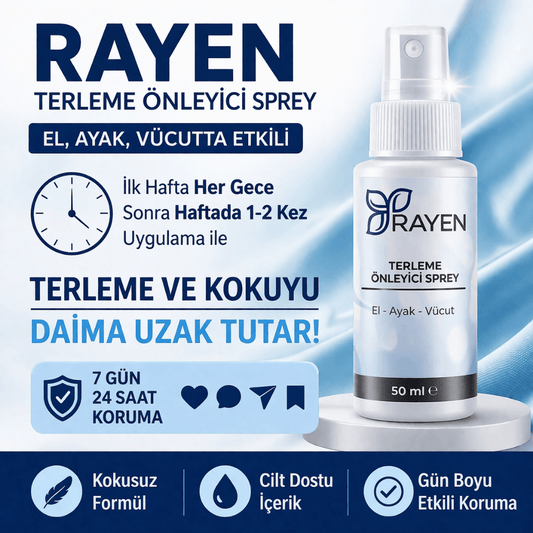 Rayen Terleme Önleyici Sprey 50ml El,  Ayak, Koltuk Altı ve Tüm Vücutta Etkili