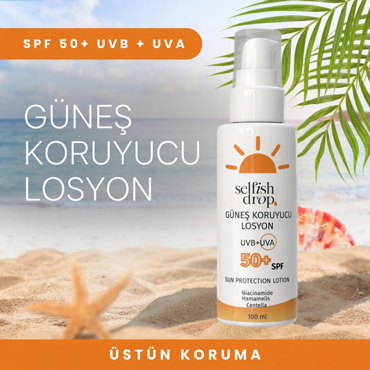 Selfish Drop Güneş Koruyucu Losyon SPF 50+ 100 Ml UVB + UVA Üstün Koruma