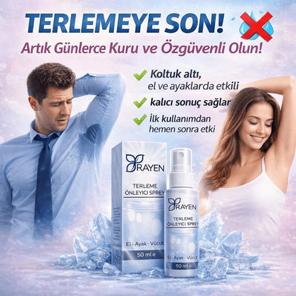 Rayen Terleme Önleyici Sprey 50ml El,  Ayak, Koltuk Altı ve Tüm Vücutta Etkili